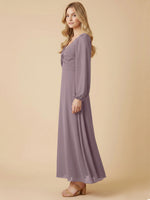 A-line Bridesmaid Dress with Long Sleeves 