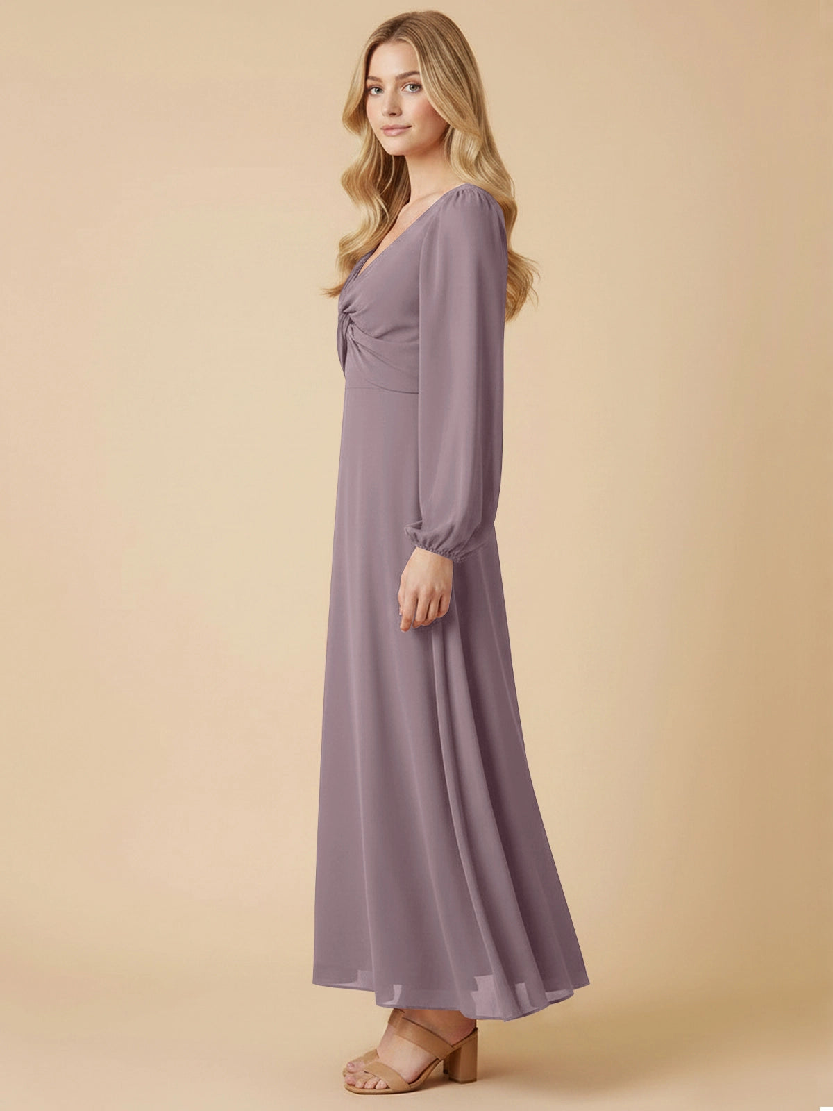 A-line Bridesmaid Dress with Long Sleeves 