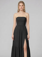 Strapless Bridesmaid Dress with Slit 