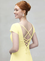 Flowy Ruffle Sheath Bridesmaid Dress 
