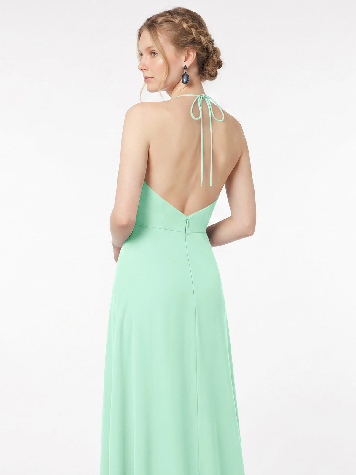 Chiffon Bridesmaid Dress with Halter 
