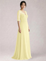 Lace Mother of the Bride Dress with Half Sleeves