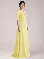 Lace Mother of the Bride Dress with Half Sleeves
