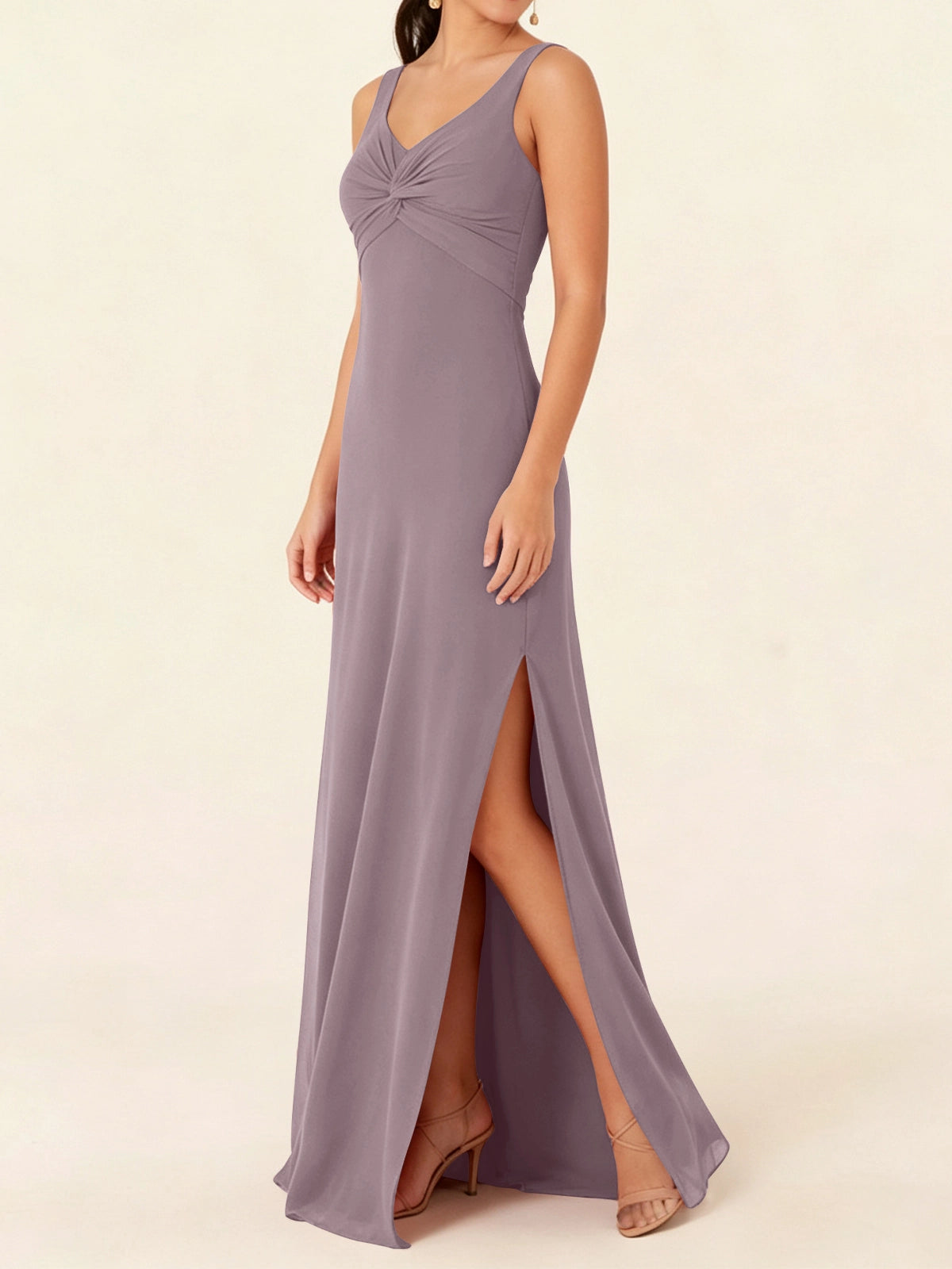 Chiffon Bridesmaid Dress with Slit 