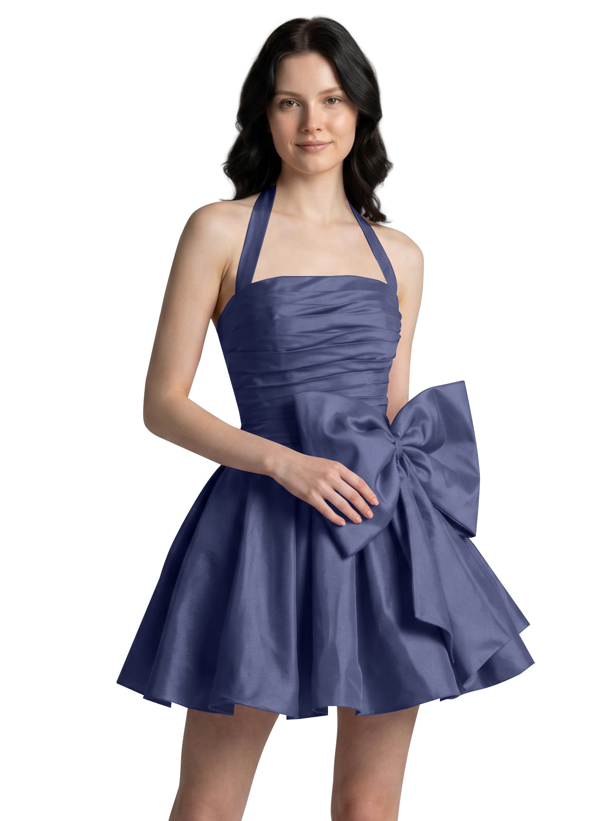 Halter Oversized Bow Mini Dress 
