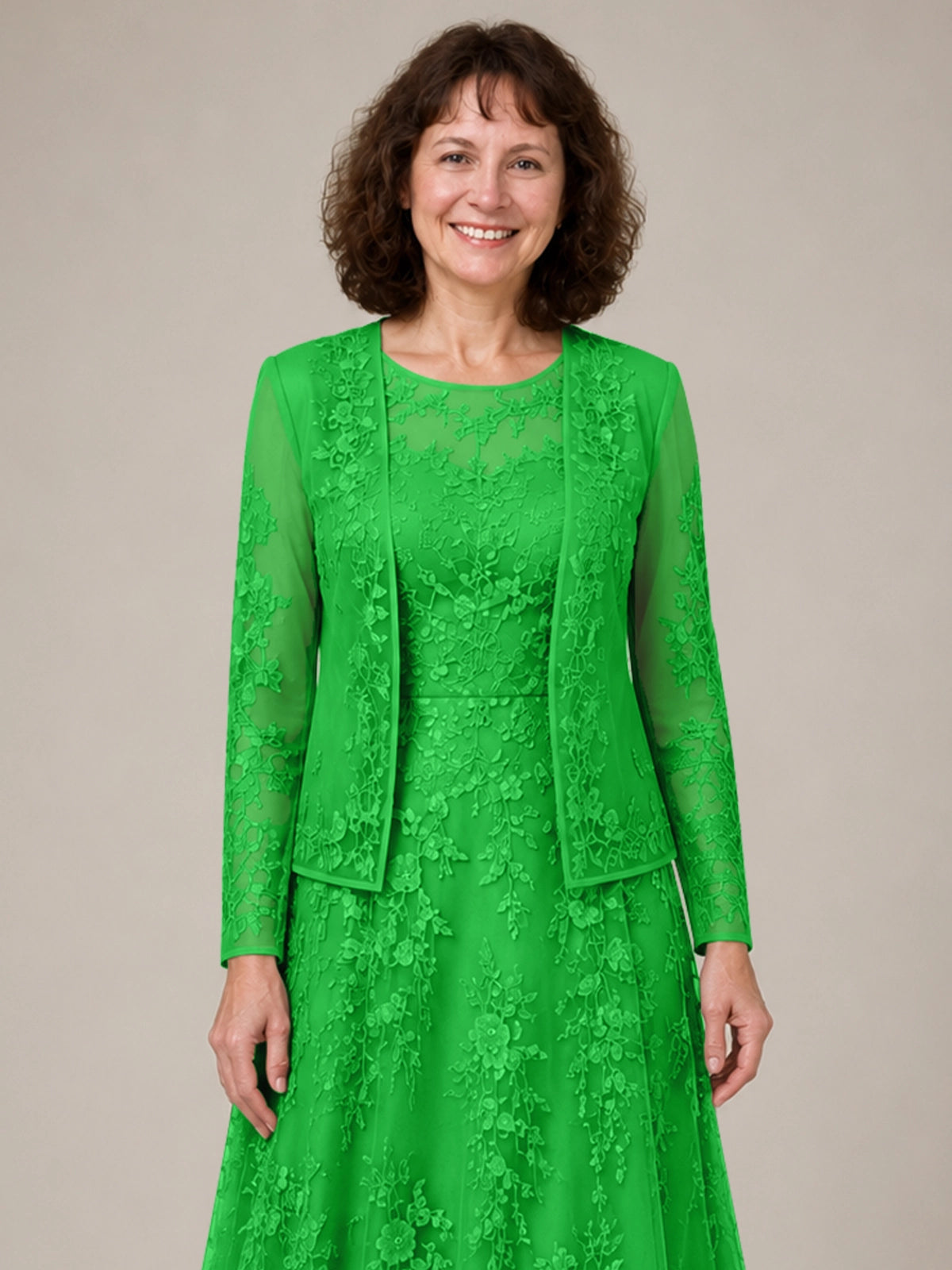 A-line Mother of the Bride Dress with Lace 
