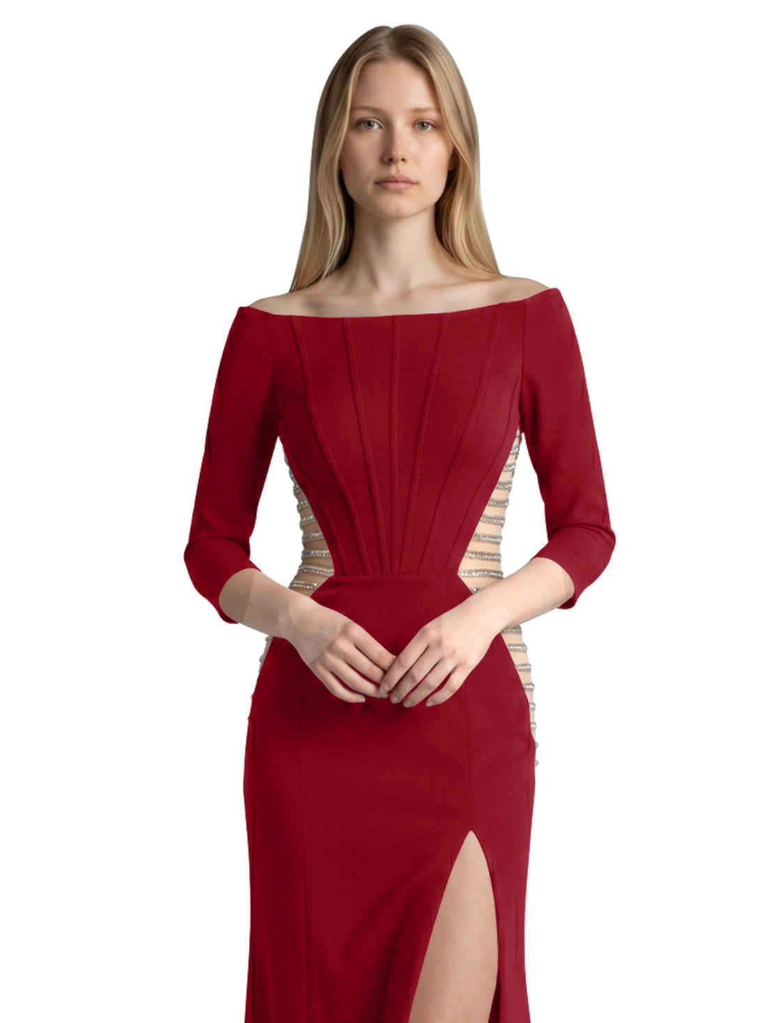 Side Cutout Slit Prom Dress 