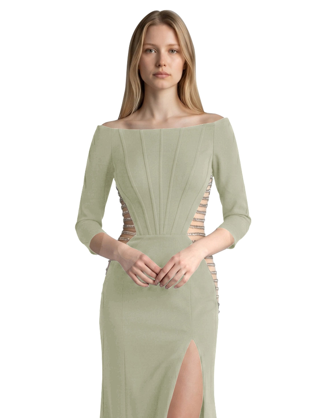 Side Cutout Slit Prom Dress 
