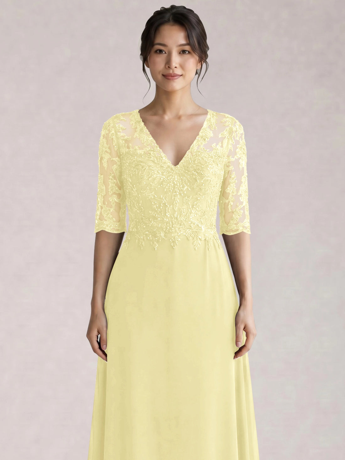 Lace Mother of the Bride Dress with Half Sleeves