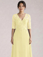 Lace Mother of the Bride Dress with Half Sleeves