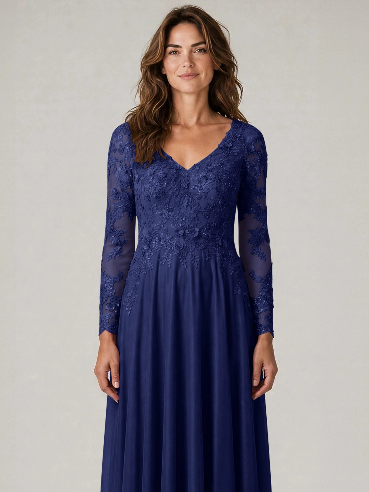 A-line Mother of the Bride Dress with Appliques