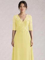 Lace Mother of the Bride Dress with Half Sleeves