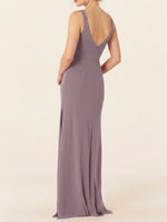 Chiffon Bridesmaid Dress with Slit 