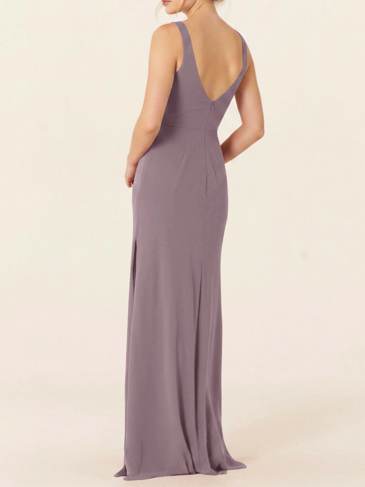 Chiffon Bridesmaid Dress with Slit 