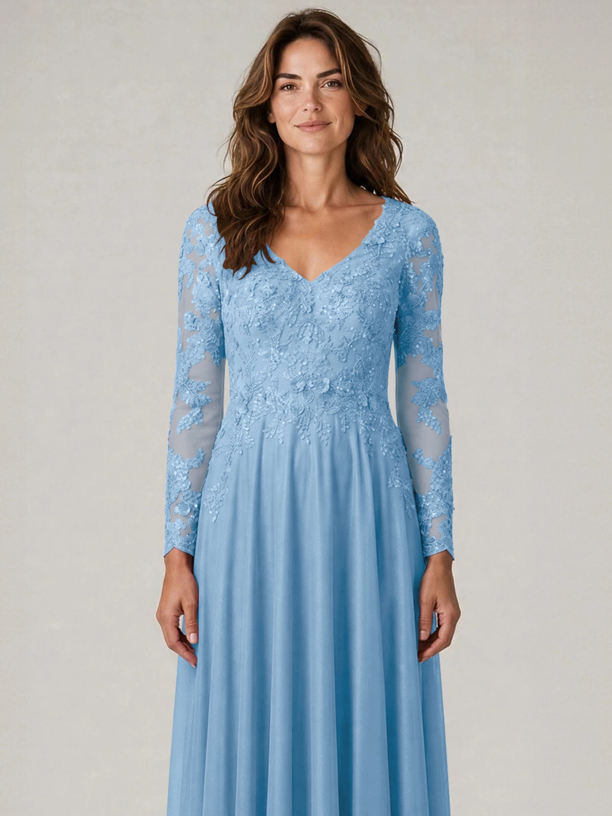 A-line Mother of the Bride Dress with Appliques
