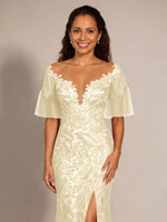 Mermaid Mother of the Bride Dress with V-neck 
