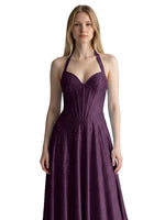 Halter Beaded Prom Dress 