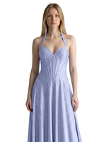 Halter Beaded Prom Dress 