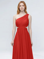 One-Shoulder Side Cut-Out Bridesmaid Dress 