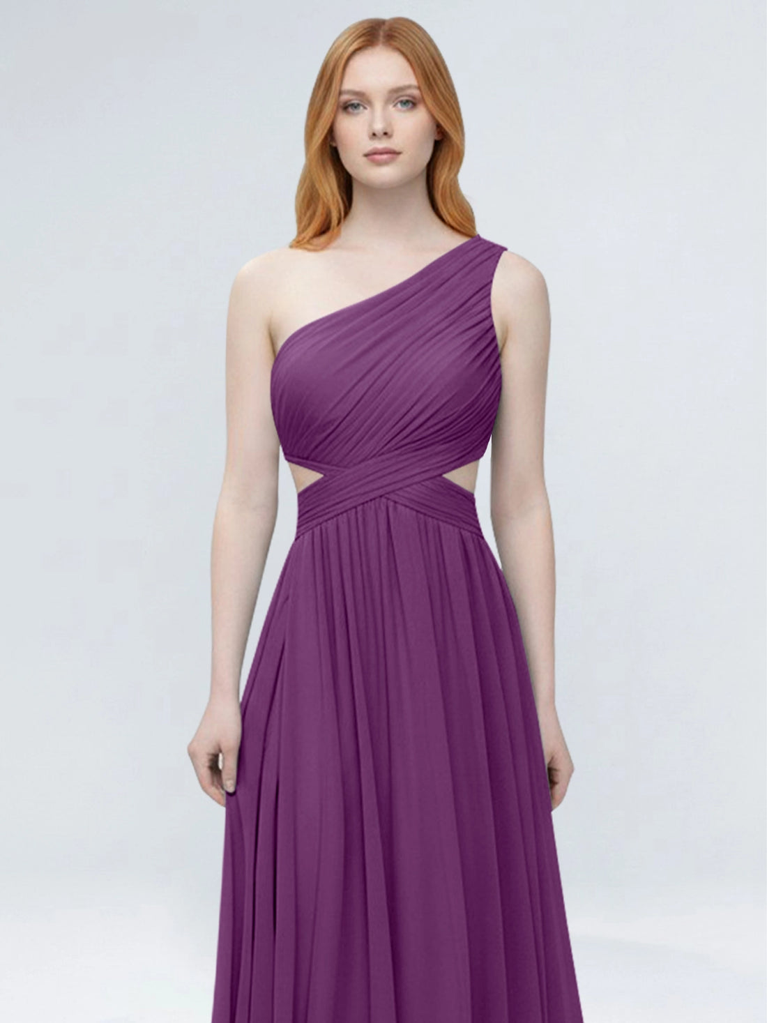 One-Shoulder Side Cut-Out Bridesmaid Dress 
