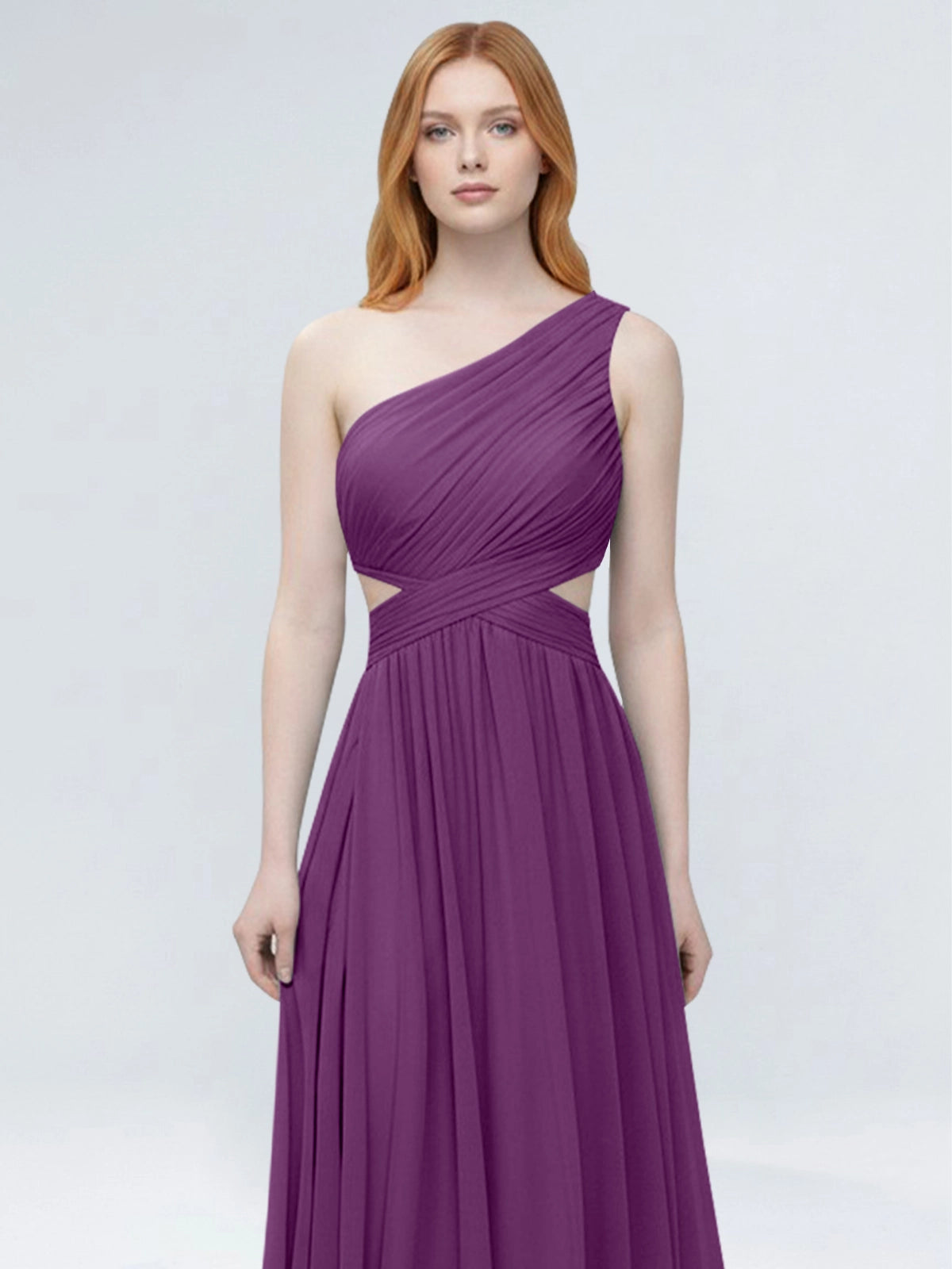One-Shoulder Side Cut-Out Bridesmaid Dress 