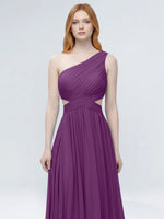 One-Shoulder Side Cut-Out Bridesmaid Dress 