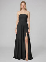 Strapless Bridesmaid Dress with Slit 