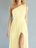 One-Shoulder Bridesmaid Dress with Slit