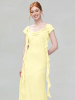 Flowy Ruffle Sheath Bridesmaid Dress 