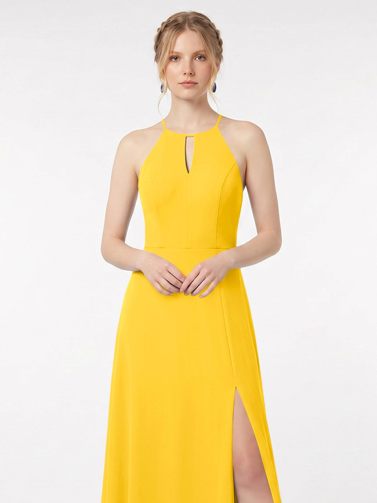 Chiffon Bridesmaid Dress with Halter 