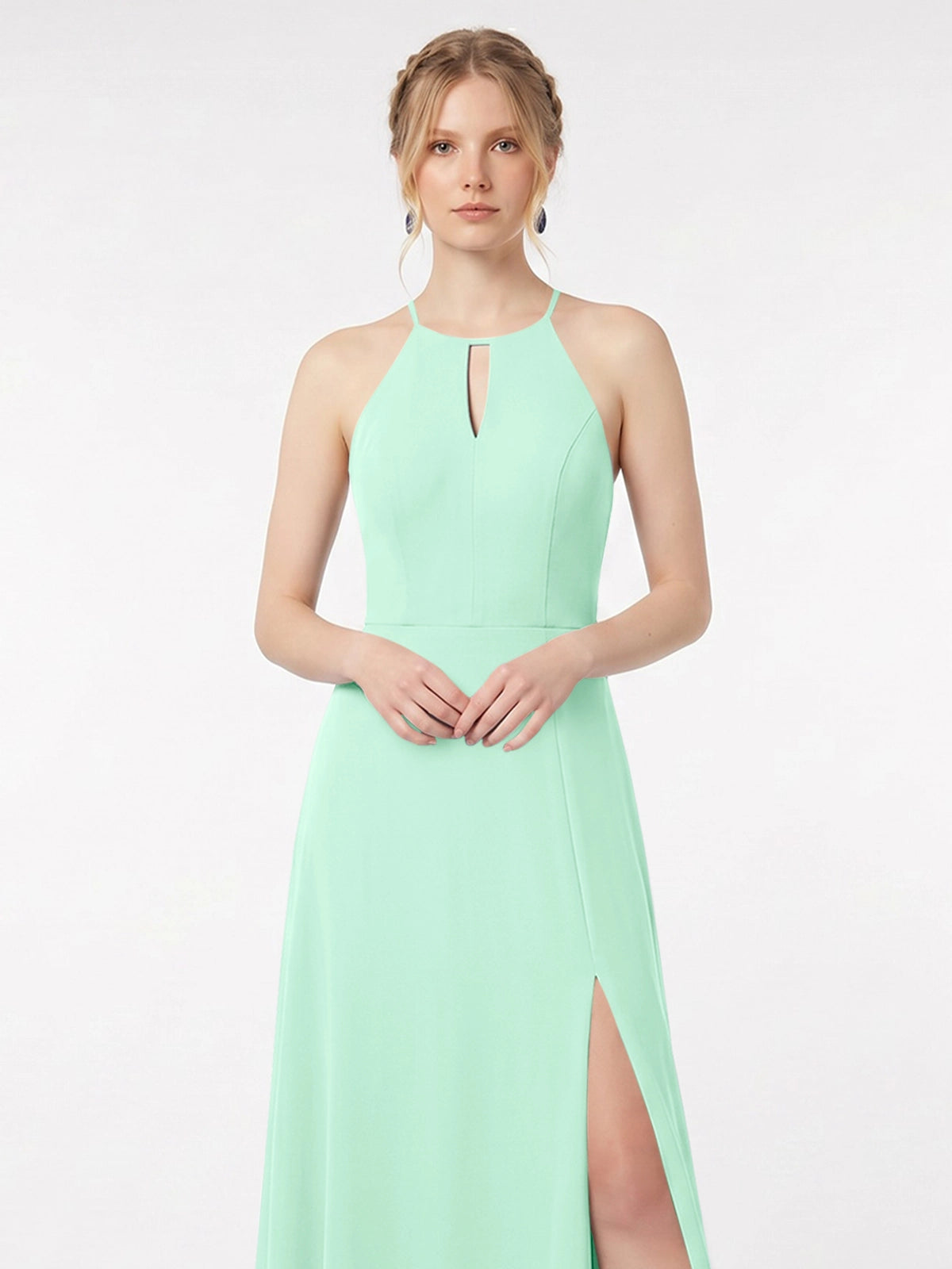 Chiffon Bridesmaid Dress with Halter 
