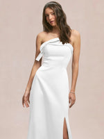 Satin Bow Accent Bridesmaid Dress 