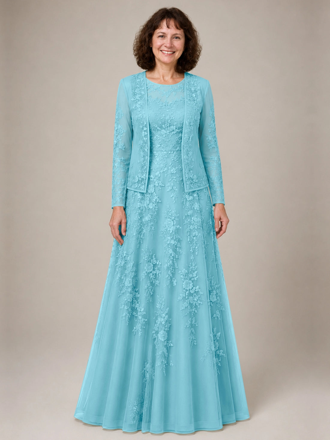 A-line Mother of the Bride Dress with Lace 