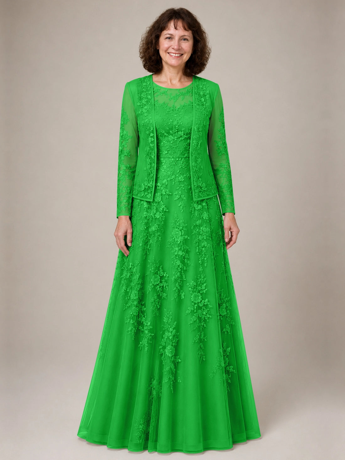 A-line Mother of the Bride Dress with Lace 