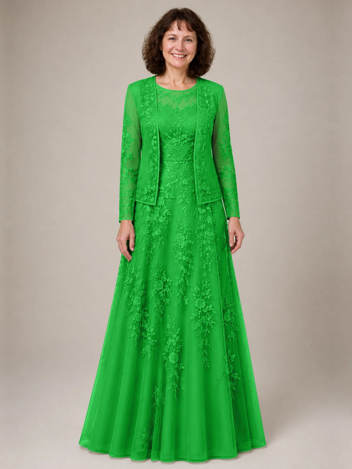 A-line Mother of the Bride Dress with Lace 