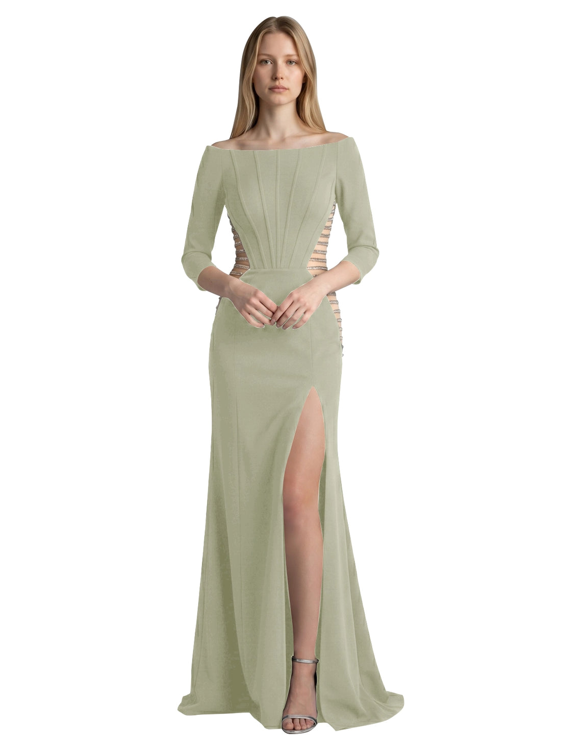 Side Cutout Slit Prom Dress 