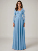 A-line Mother of the Bride Dress with Appliques