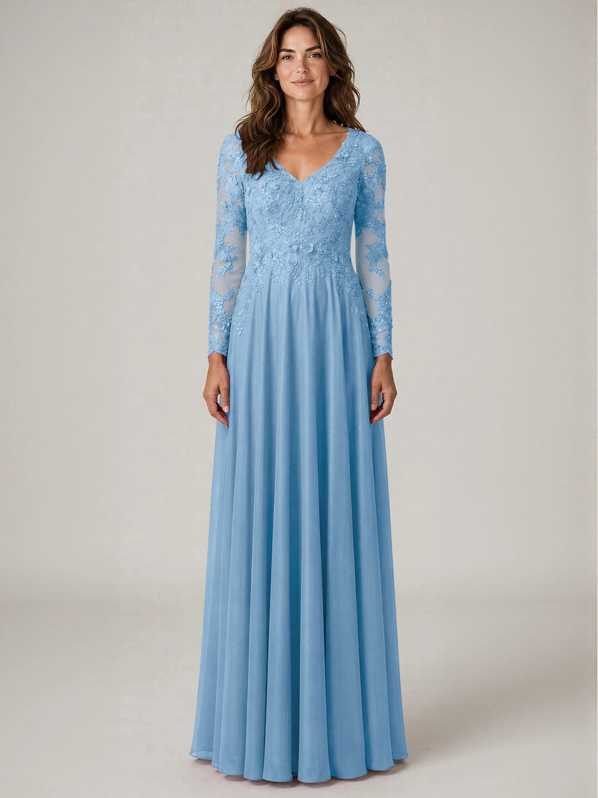 A-line Mother of the Bride Dress with Appliques