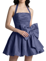 Halter Oversized Bow Mini Dress 