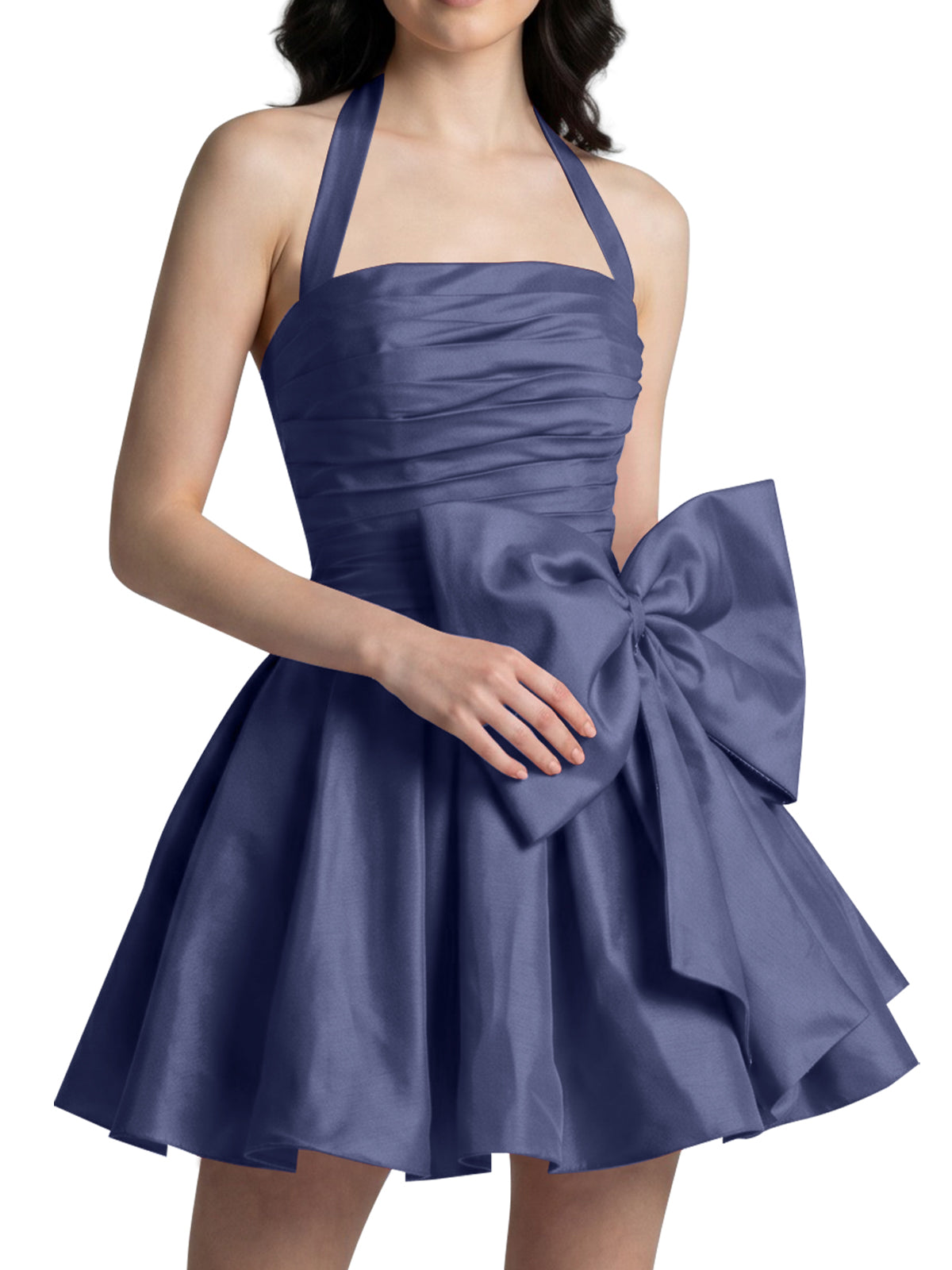 Halter Oversized Bow Mini Dress 