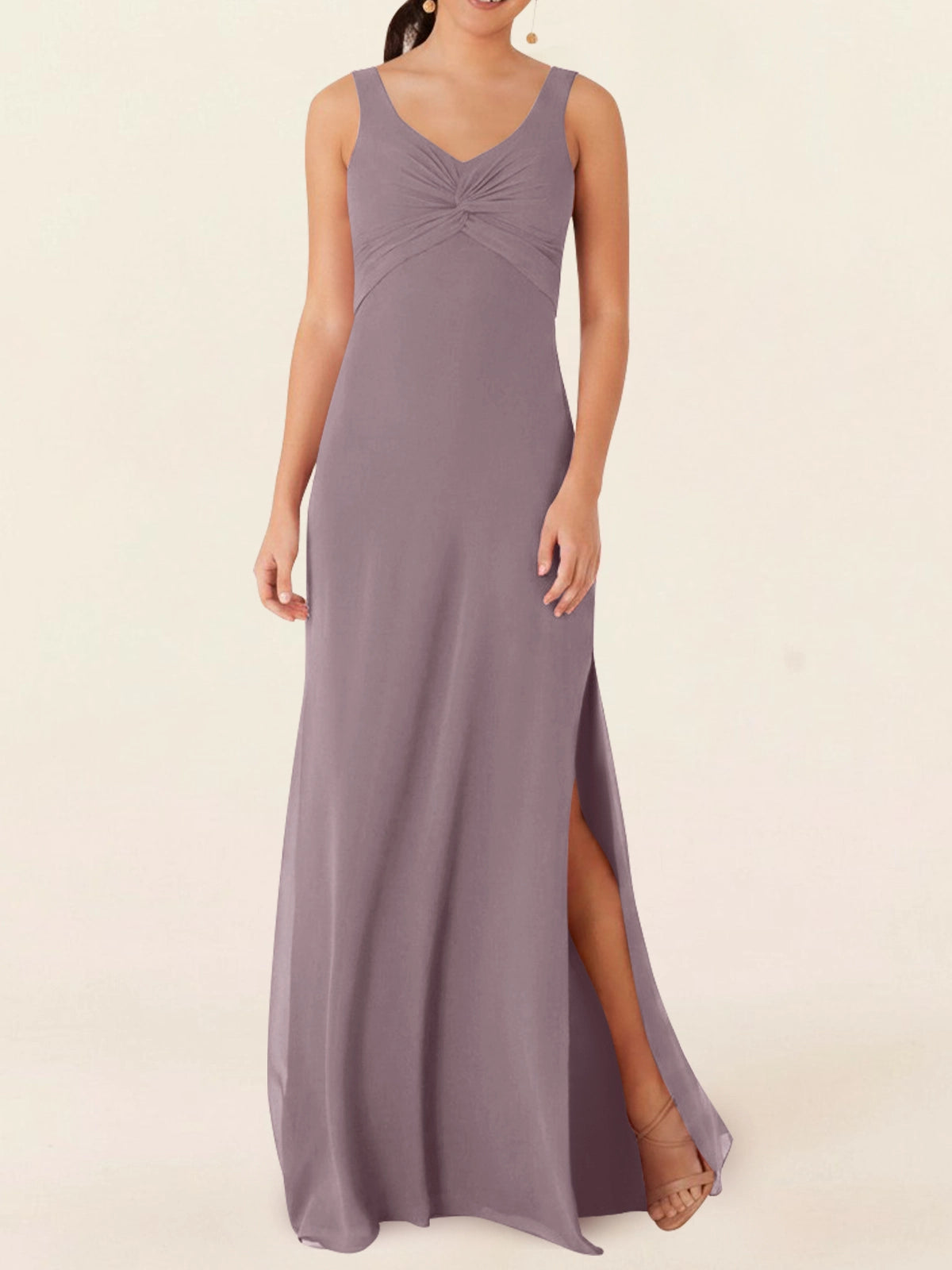 Chiffon Bridesmaid Dress with Slit 