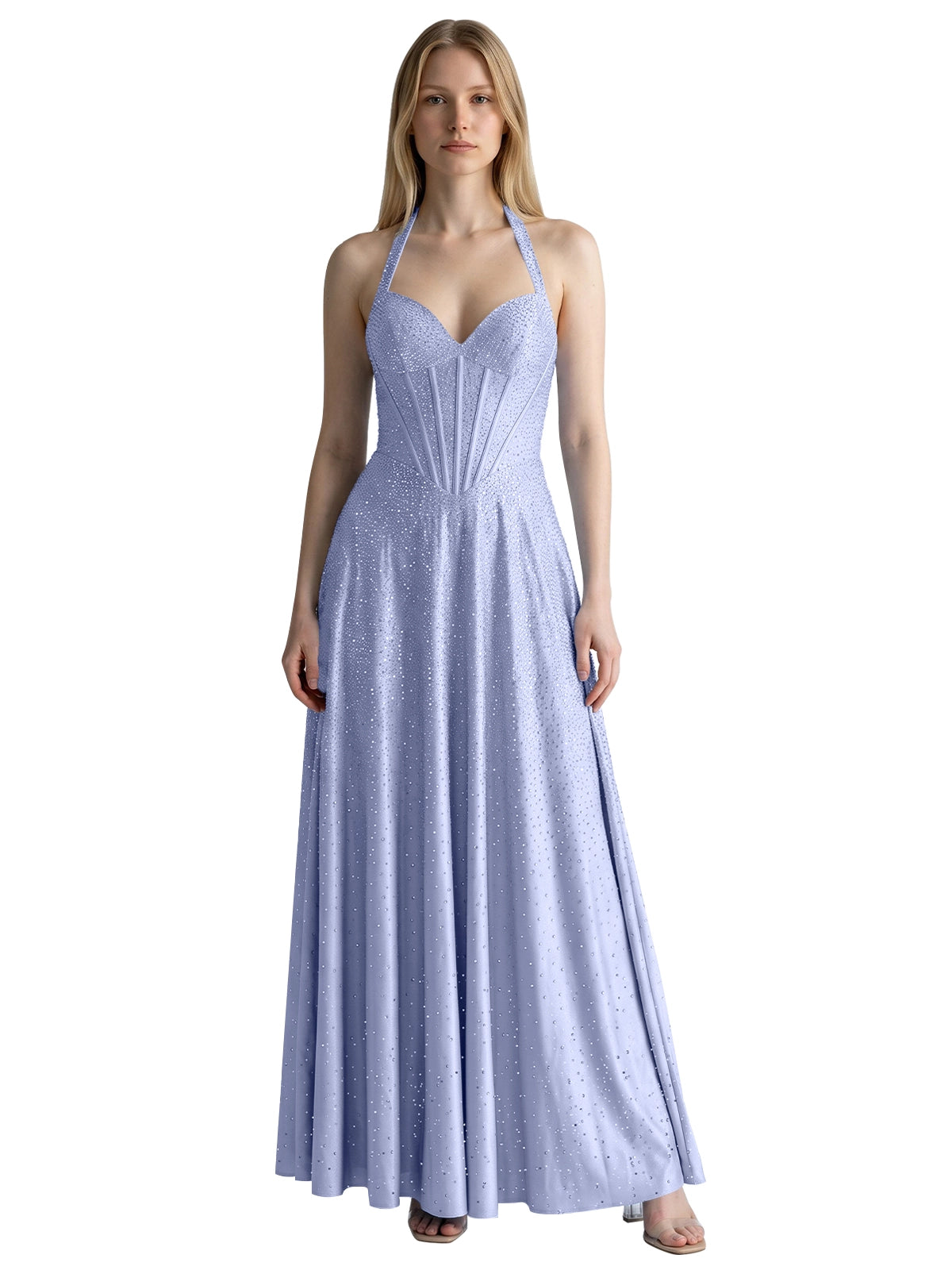 Halter Beaded Prom Dress 