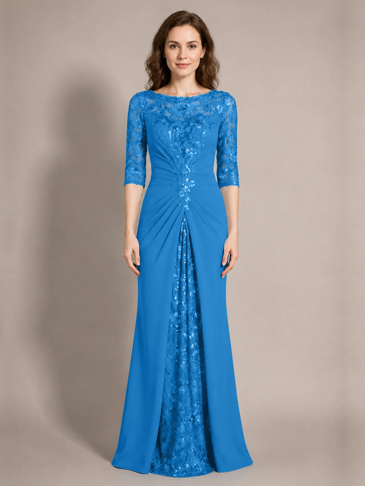 Lace Mother of the Bride Dress with Applique 