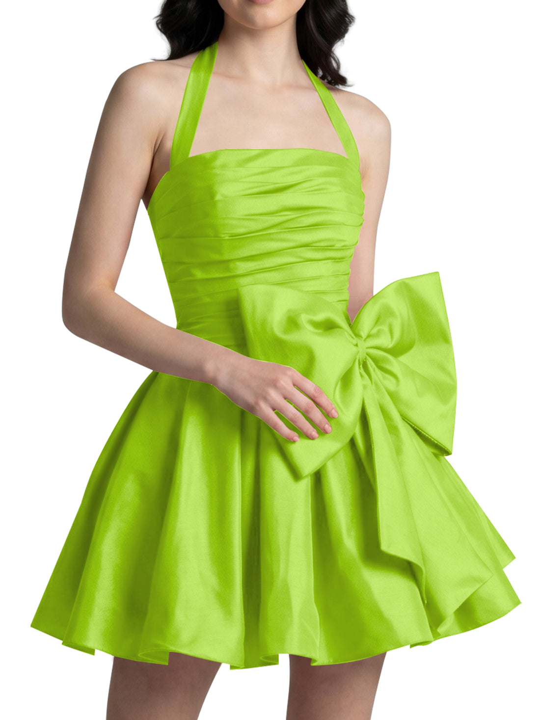 Halter Oversized Bow Mini Dress 