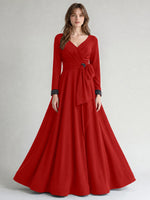 Stretch Satin Mother of the Bride Dress with Crystal