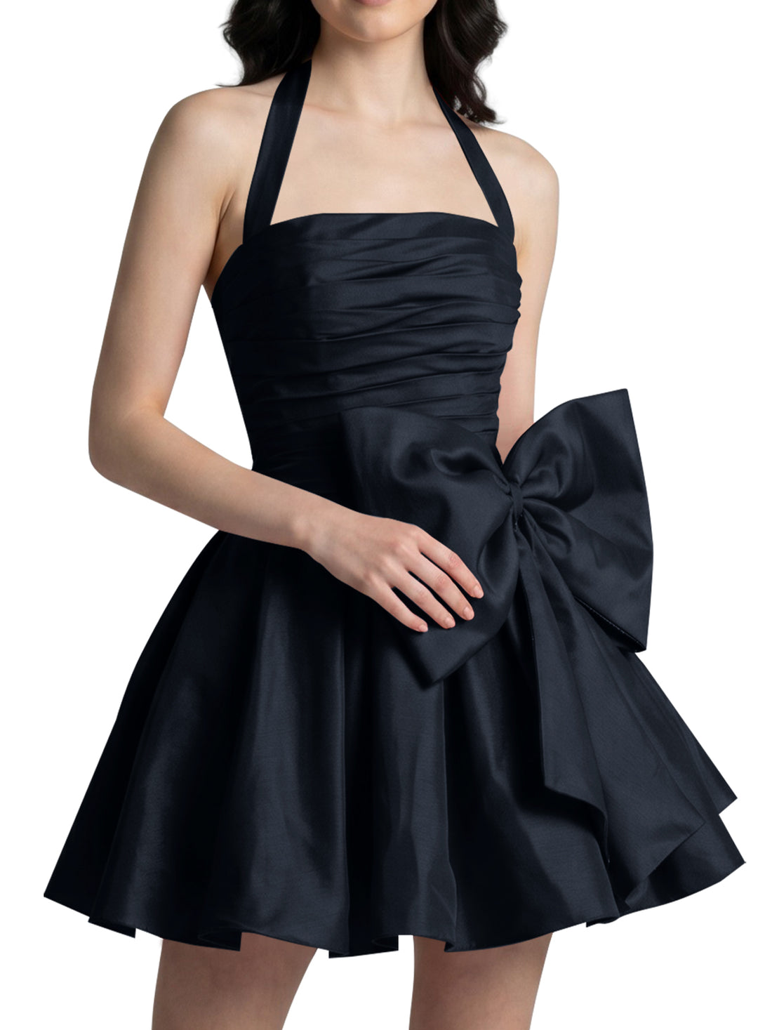 Halter Oversized Bow Mini Dress 
