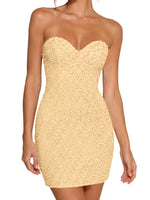 Sparkling Sheath Beading Mini Dress 