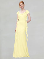 Flowy Ruffle Sheath Bridesmaid Dress 