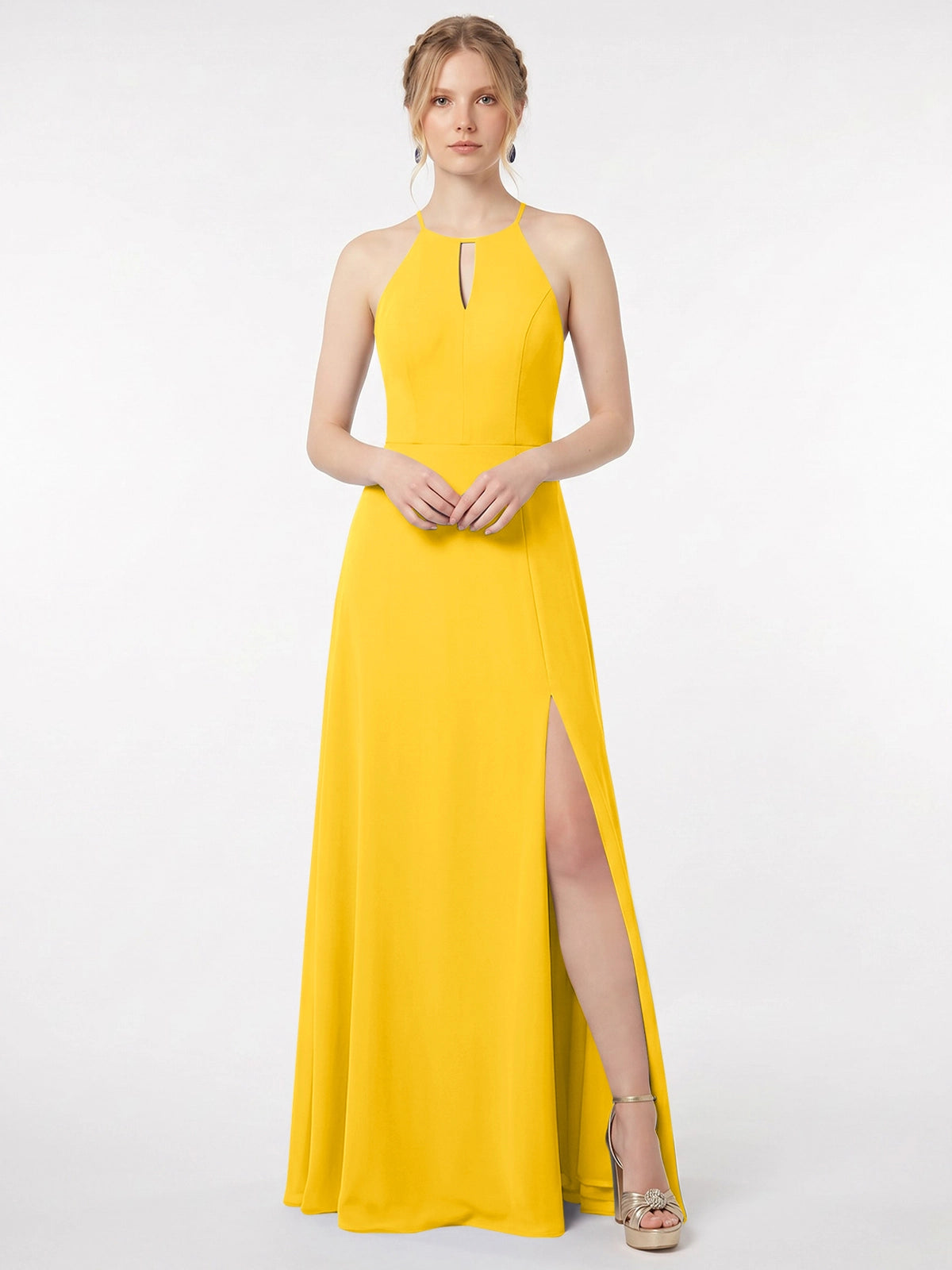 Chiffon Bridesmaid Dress with Halter 