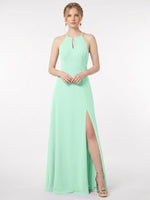 Chiffon Bridesmaid Dress with Halter 
